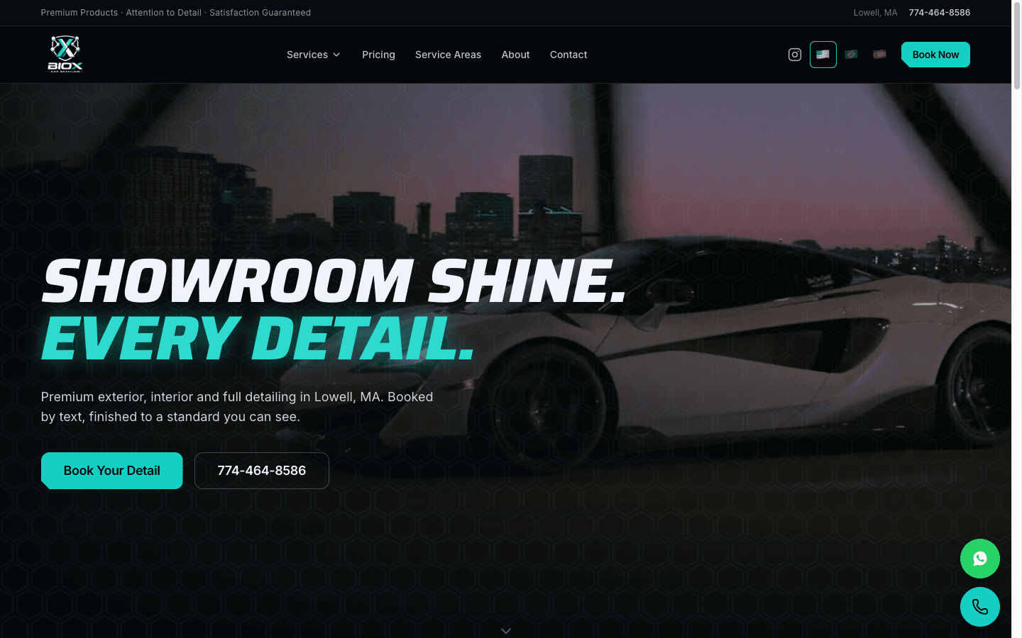 BIOX Car Detailing website