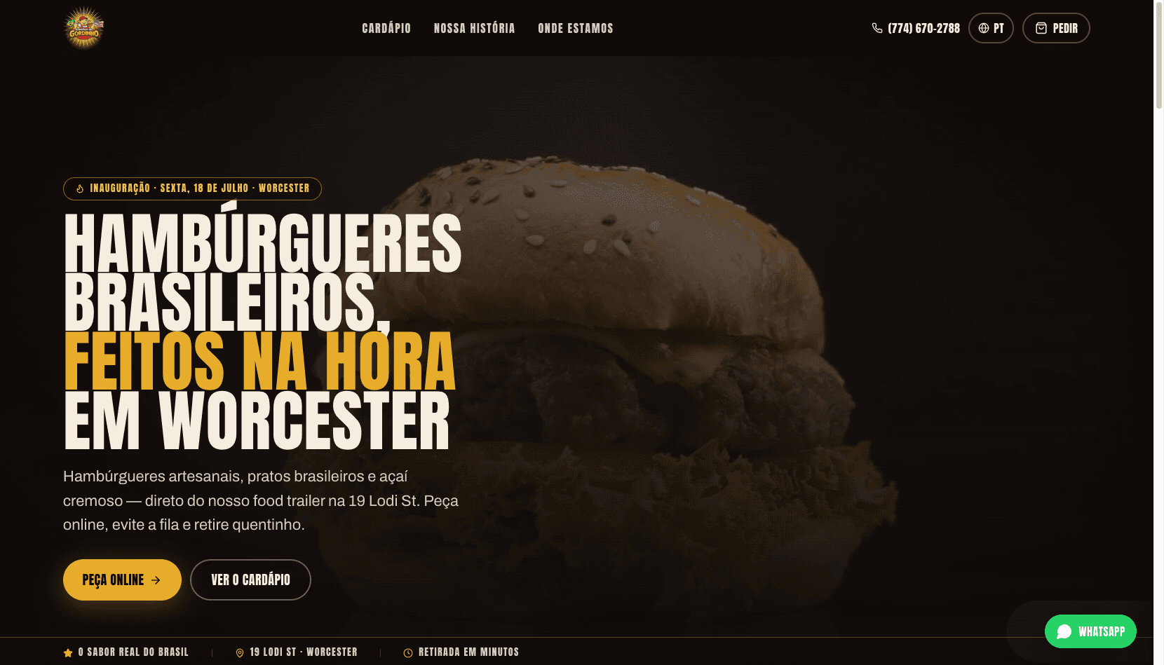 Lanches do Gordinho website