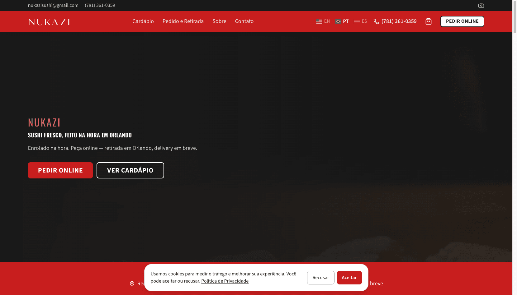 Nukazi Sushi website