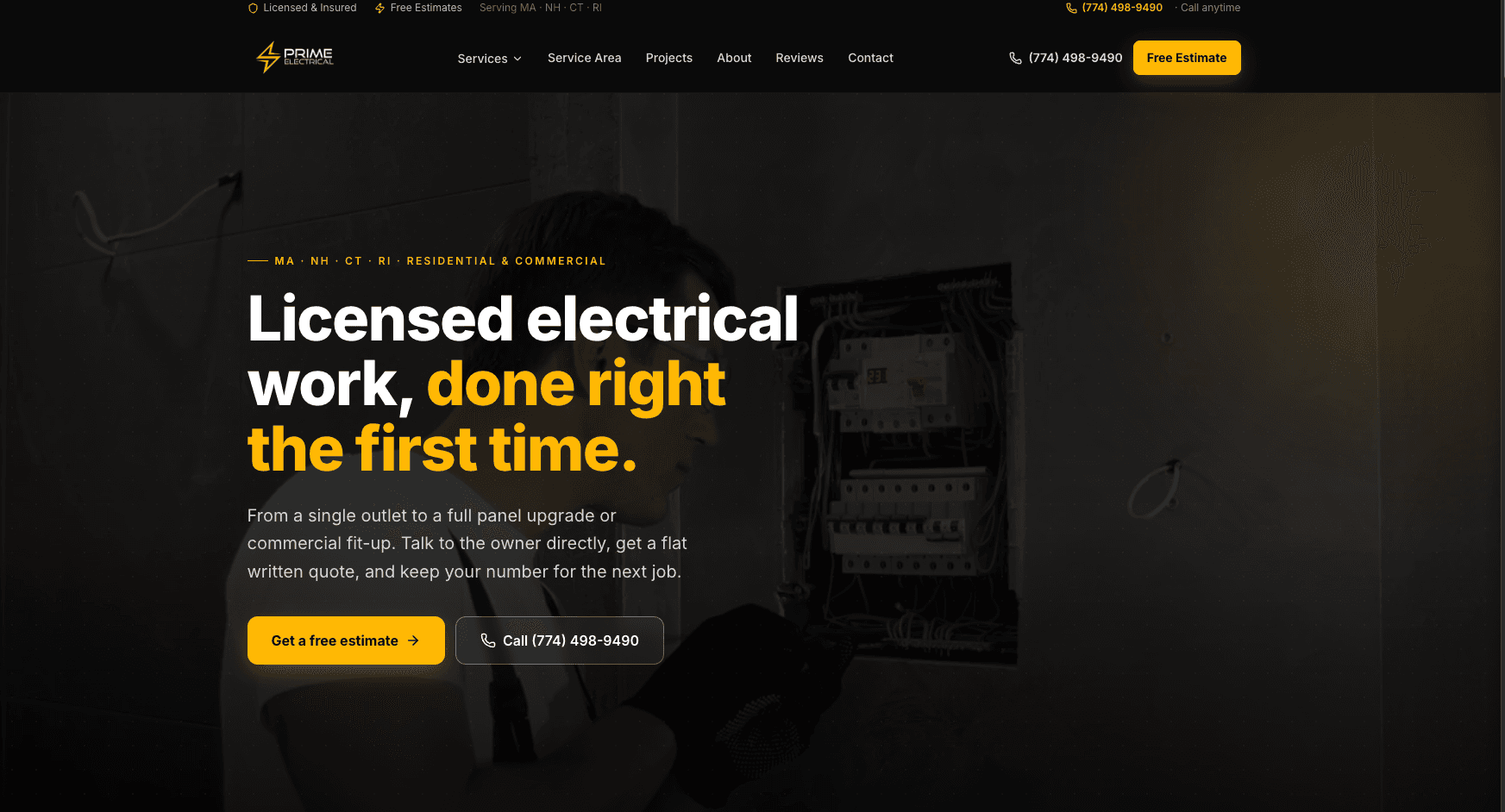 Prime Electrical website