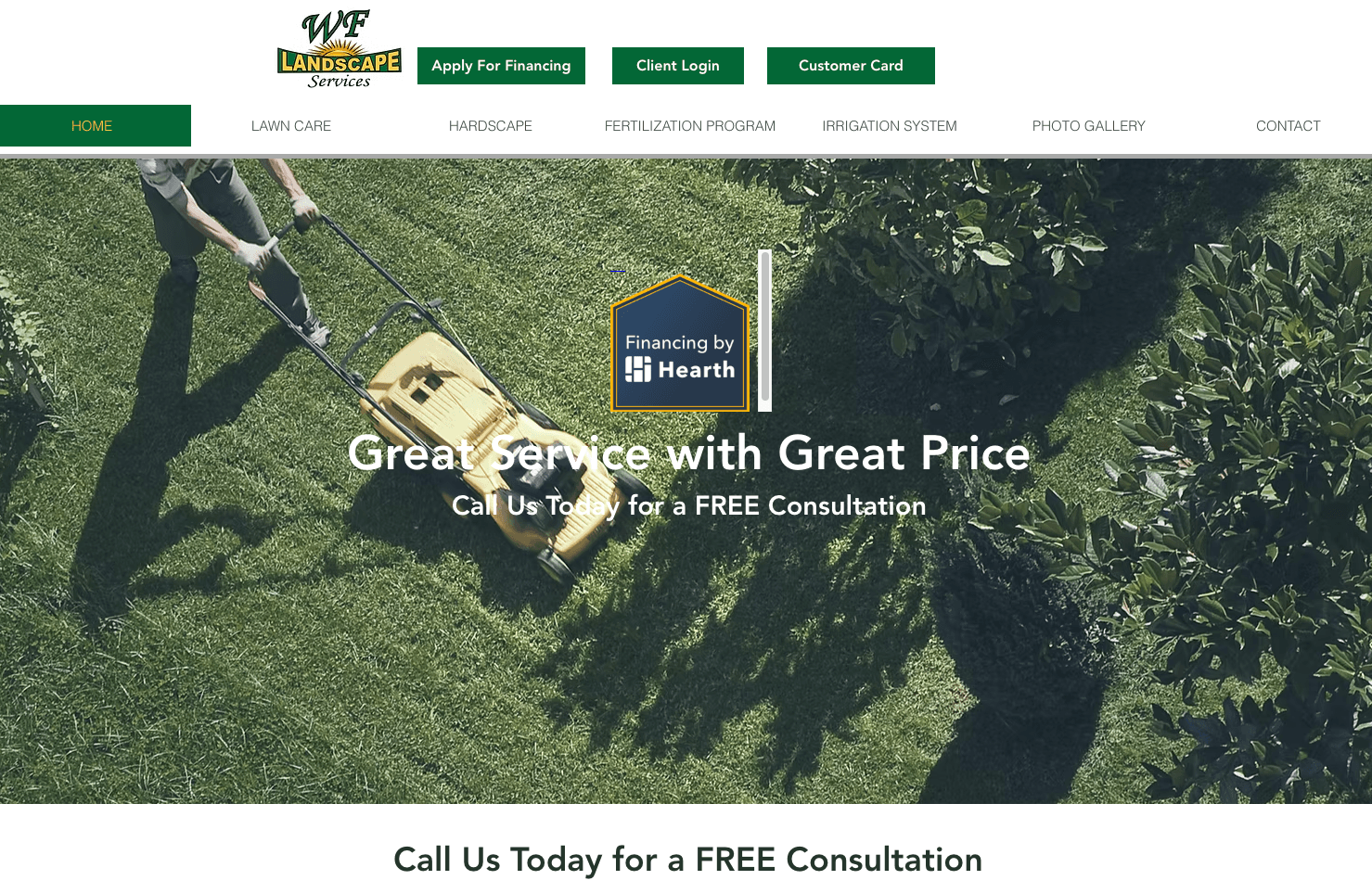 WF Landscape Services website