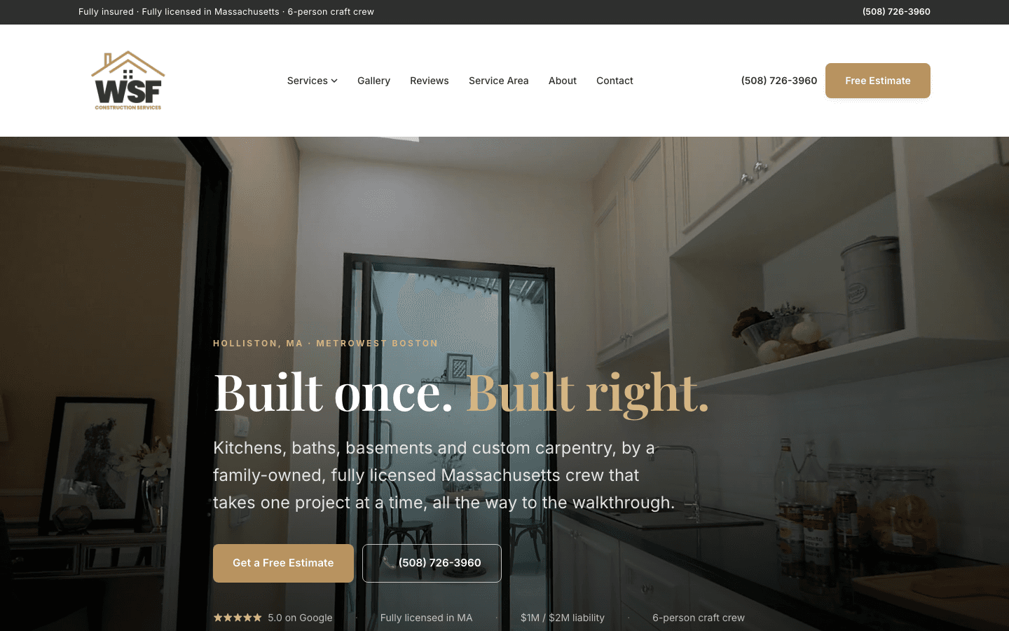 WSF Construction Services website